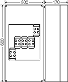 K 2405, Liquid Tight Polycarbonate Enclosure (Indoor Installation), from 4- 500 MCM AWG 3 phase, 5-pole, with Terminal Block Dimensions: (W) 17.72"(450) x (H) 11.81"(300) x (D) 6.69"(170)